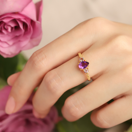 Amethyst and Lavender Amethyst Ring in 18k Gold Vermeil