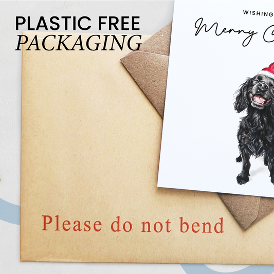Cocker Spaniel Dog Christmas Card – Cute Dog Lover Christmas Card – Eco Friendly “Merry Christmas” Card – Cocker Spaniel Holiday Card