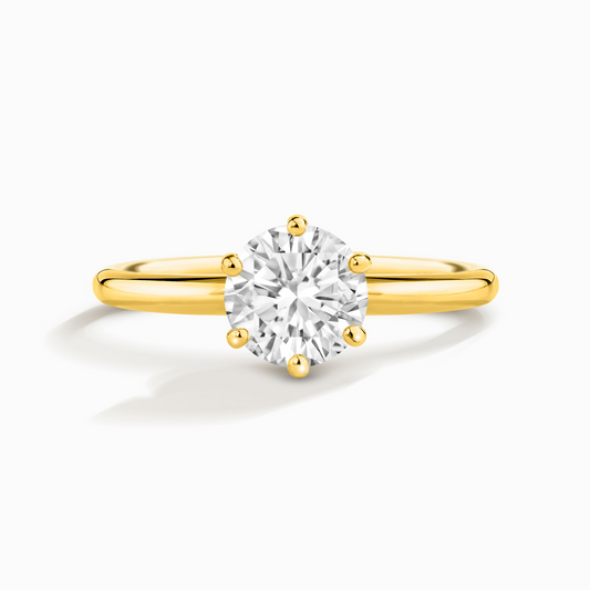1 ct Round Solitaire Moissanite Engagement Ring in 18k Gold Vermeil