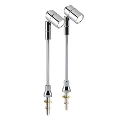 2 x SPECTRUM 1W LED Pro Stalk Spotlight Kits - Chrome