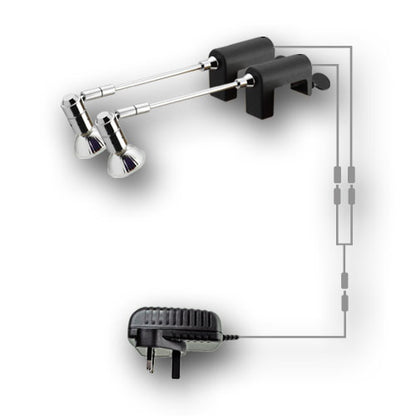 2 x SPECTRUM 12V MR16 LED Clamp Spotlights Kit