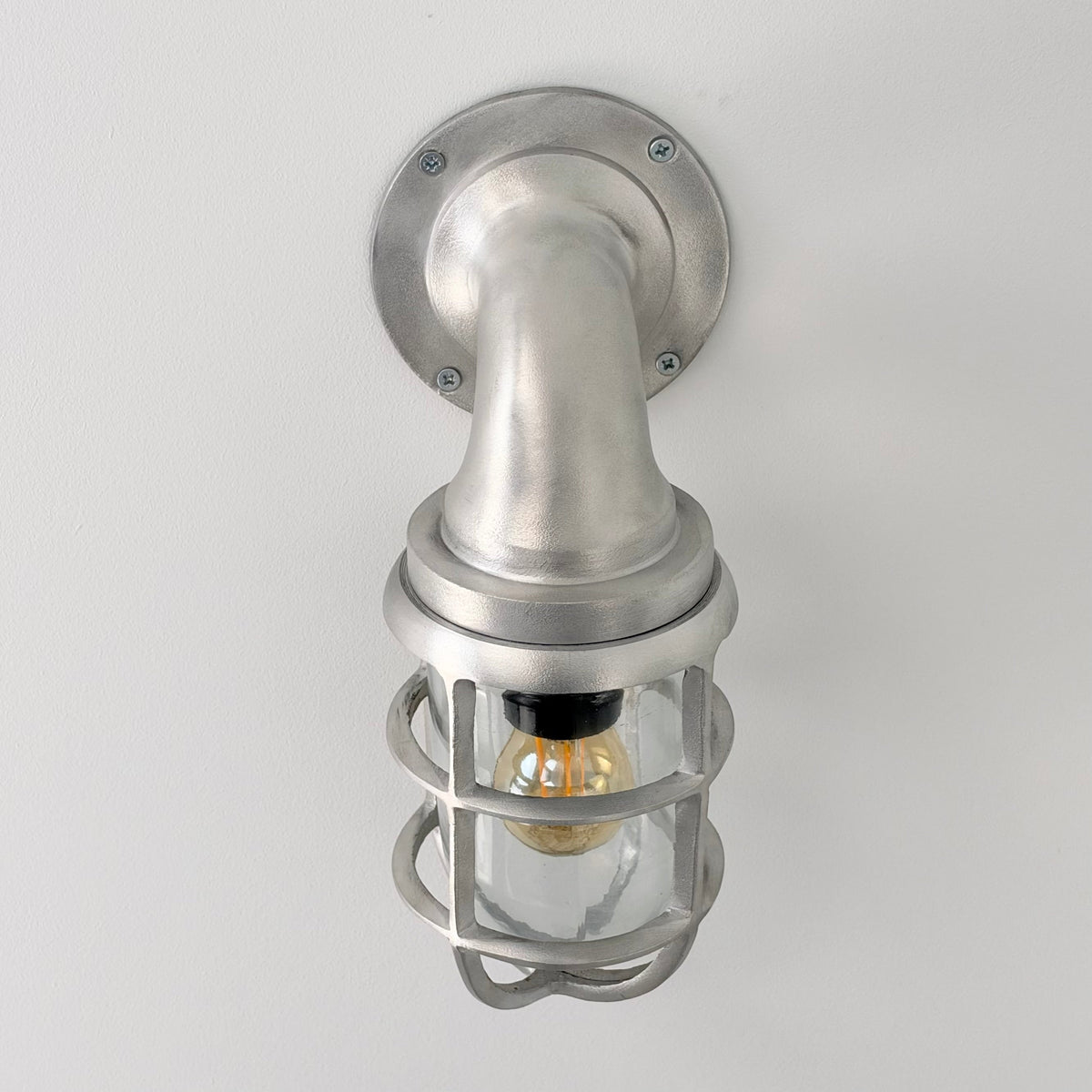 Beachamwell Raw Cast Swan Neck Wall Light - IP65
