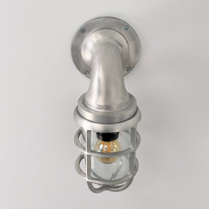 Beachamwell Raw Cast Swan Neck Wall Light - IP65