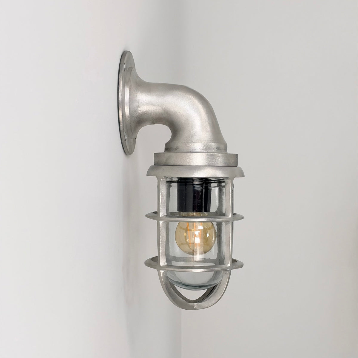 Beachamwell Raw Cast Swan Neck Wall Light - IP65
