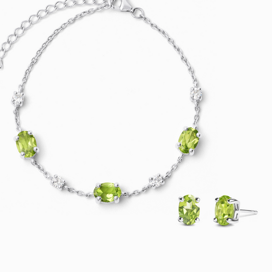 Mini Set 2 - Peridot Jewellery Set in Sterling Silver