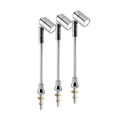 3 x SPECTRUM 1W LED Pro Stalk Spotlight Kits - Chrome