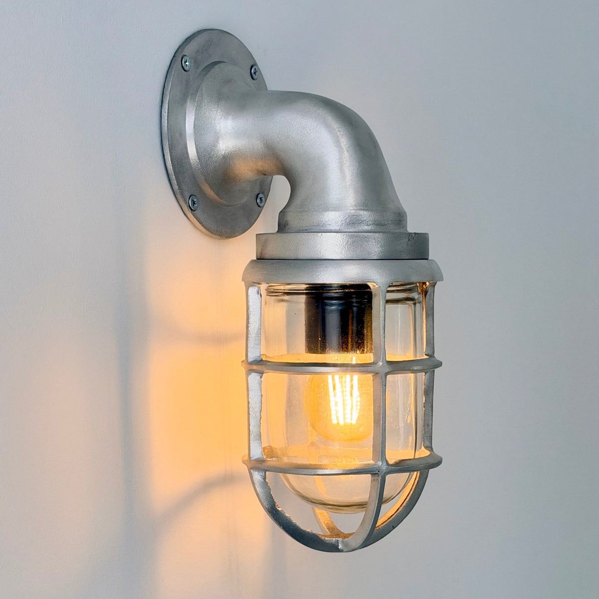 Beachamwell Raw Cast Swan Neck Wall Light - IP65