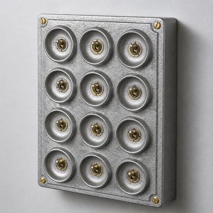 12 Gang 2 Way Cast Aluminium Industrial Toggle Switch Light Panel