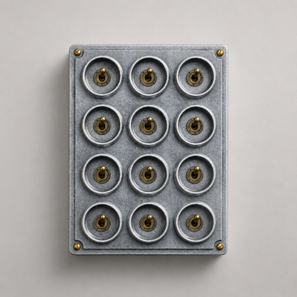 12 Gang 2 Way Cast Aluminium Industrial Toggle Switch Light Panel