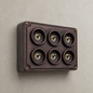 6 Gang 2 Way Antique Copper Conduit Toggle Light Switch | Cast Metal