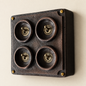 4 Gang 2 Way Antique Copper Metal Surface Mounting Conduit Light Switch