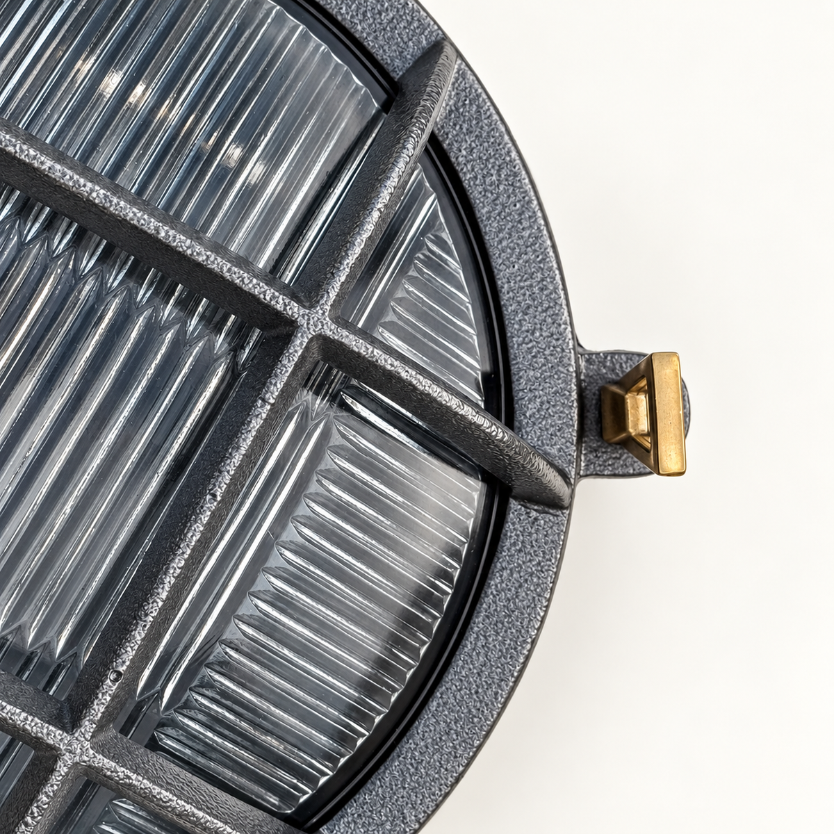 Wroxham Cast Pewter Caged Bulkhead Wall or Ceiling Light - IP65