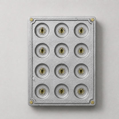 12 Gang 2 Way Solid Cast Metal Conduit Toggle Light Switch