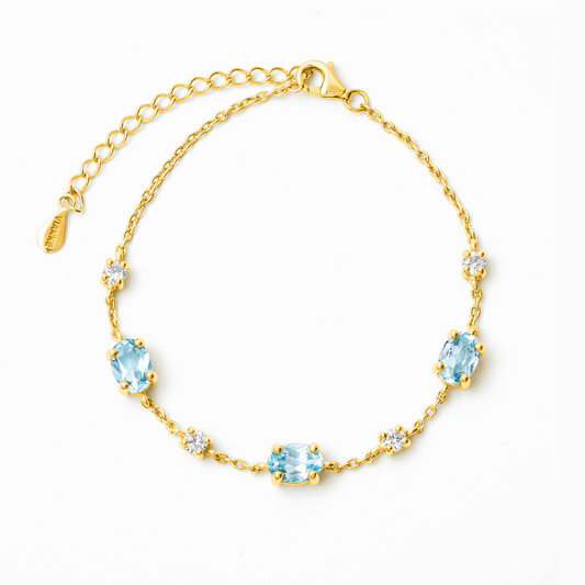 Blue Topaz Bracelet in 18k Gold Vermeil