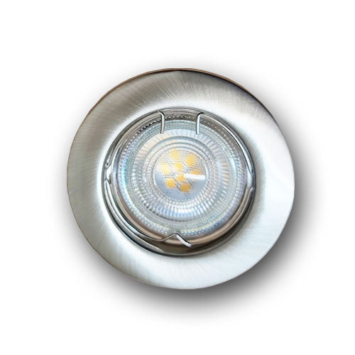 GU10 Fixed Recessed Downlight - Brushed Nickel (DL-6)