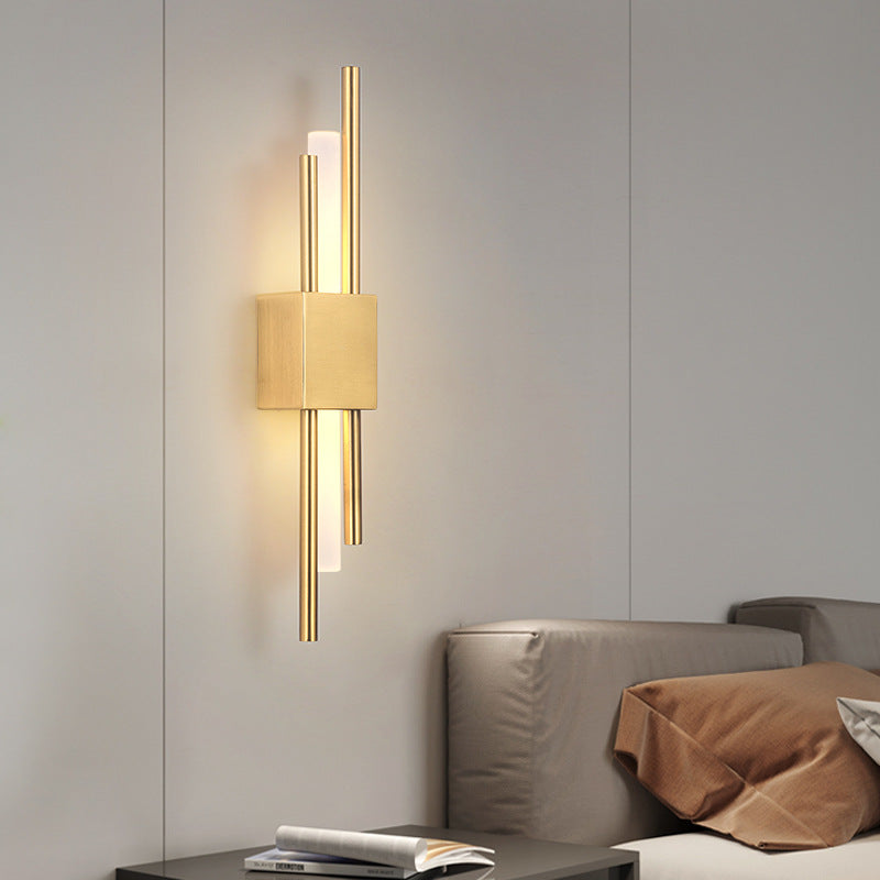 Emporium LED Wall Lamp Black Gold Warm Light Hard Wired Modern