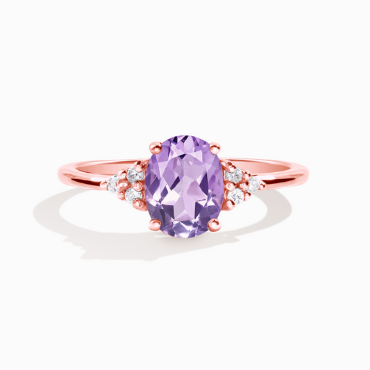 Lavender Amethyst Ring in 18k Rose Gold Vermeil