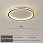 LED Ring Flush Mount Chandelier - Dimmable Ceiling Light Black/White