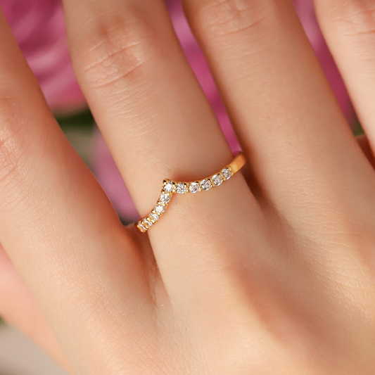 Wishbone Curved Eternity Ring in 18k Gold Vermeil