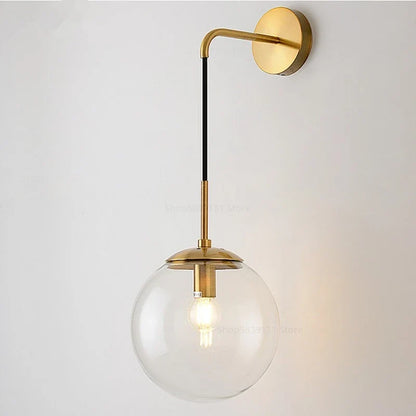 Sizzle Mid-Century Glass Globe Hanging Wall Light - Amber/Smoke/Clear