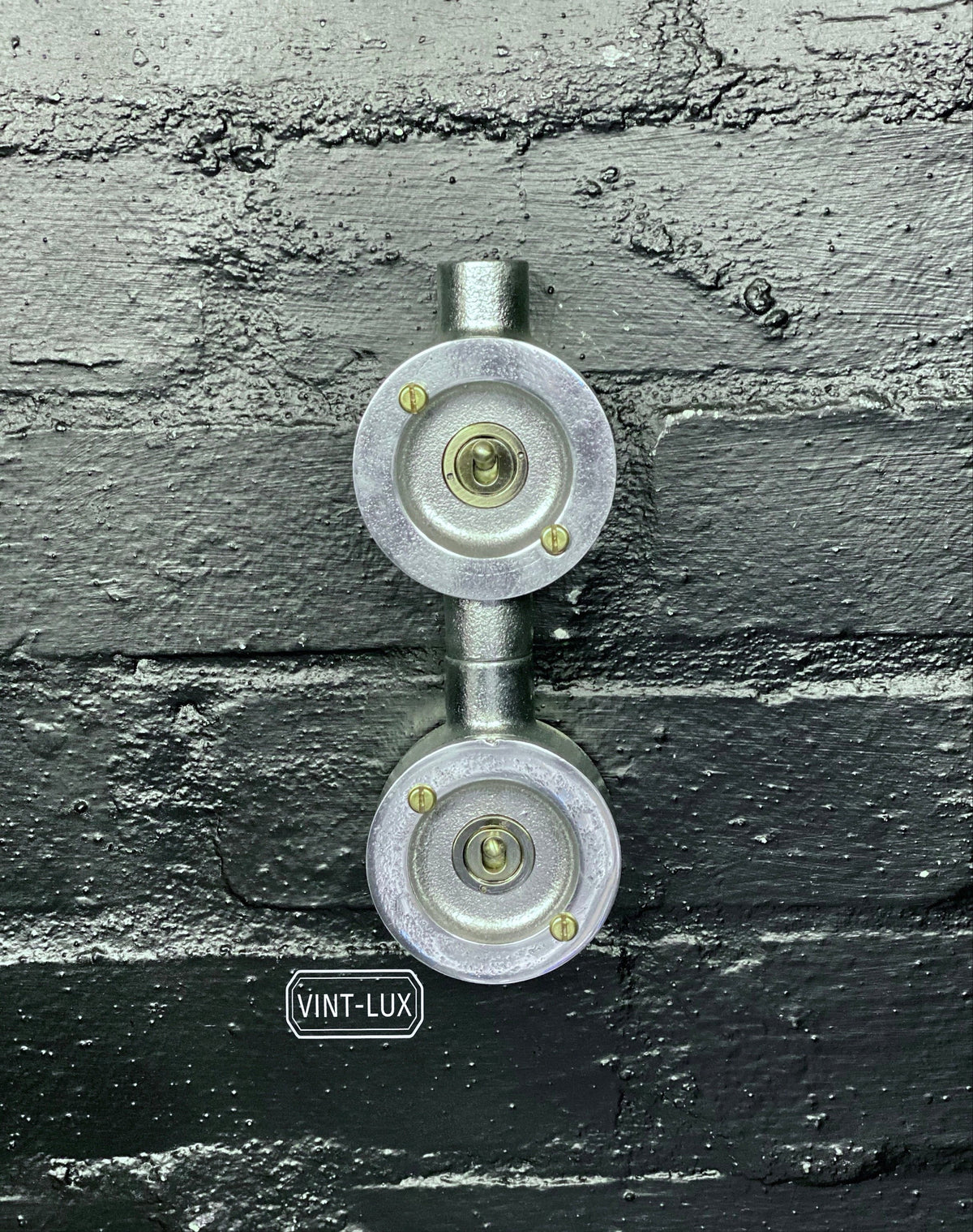 Double Gang Solid Cast Conduit Light Switch | 2 Way Industrial Vintage Style