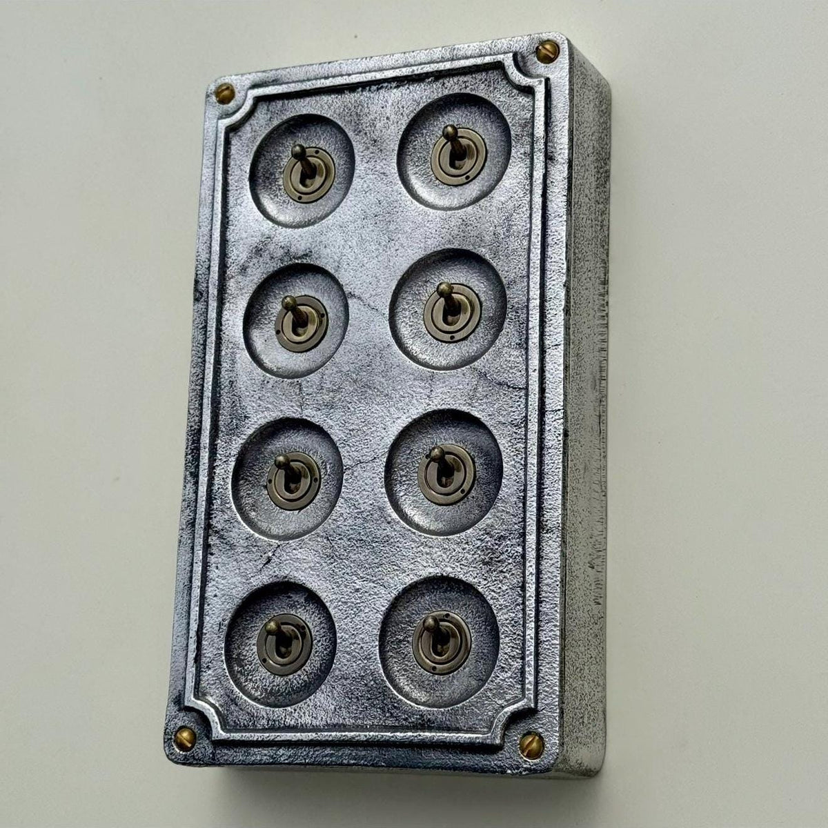 8 Gang 2 Way Solid Cast Metal Conduit Light Switch Industrial
