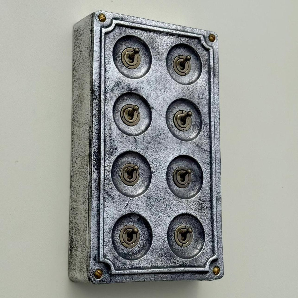 8 Gang 2 Way Solid Cast Metal Conduit Light Switch Industrial