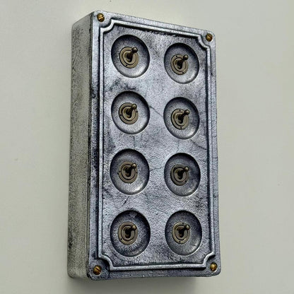 8 Gang 2 Way Solid Cast Metal Conduit Light Switch Industrial