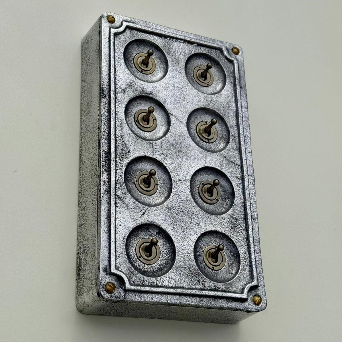 8 Gang 2 Way Solid Cast Metal Conduit Light Switch Industrial