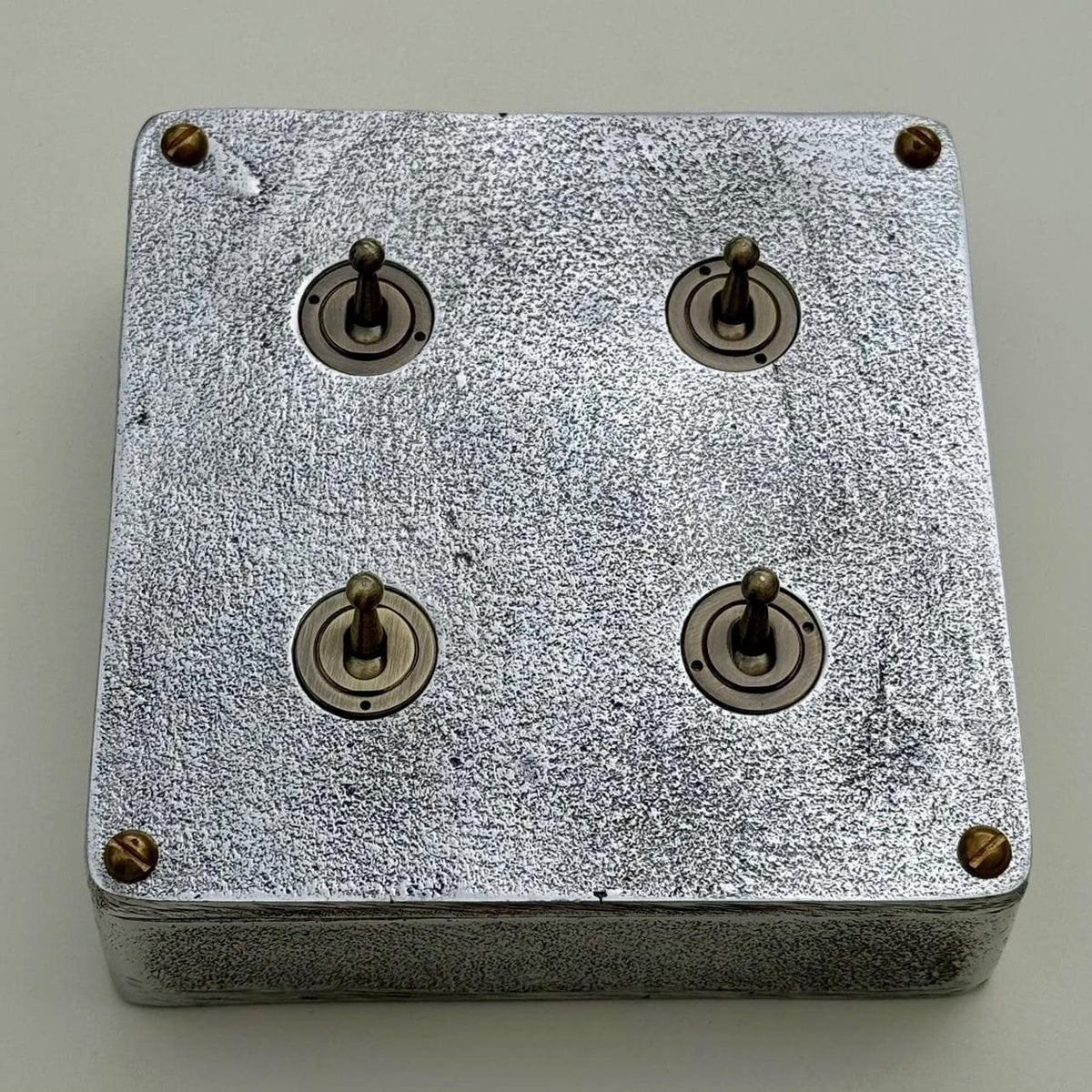 4 Gang 2 Way Solid Cast Metal Conduit Light Switch | Vintage Industrial Style