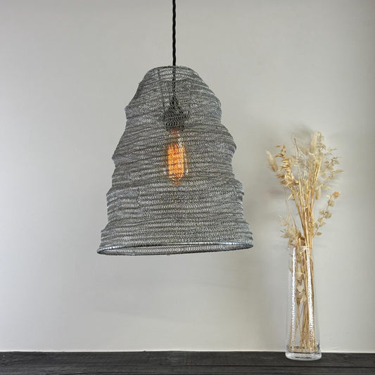 Walton Beehive Large Silver Wire Mesh Lampshade Pendant Ceiling Light