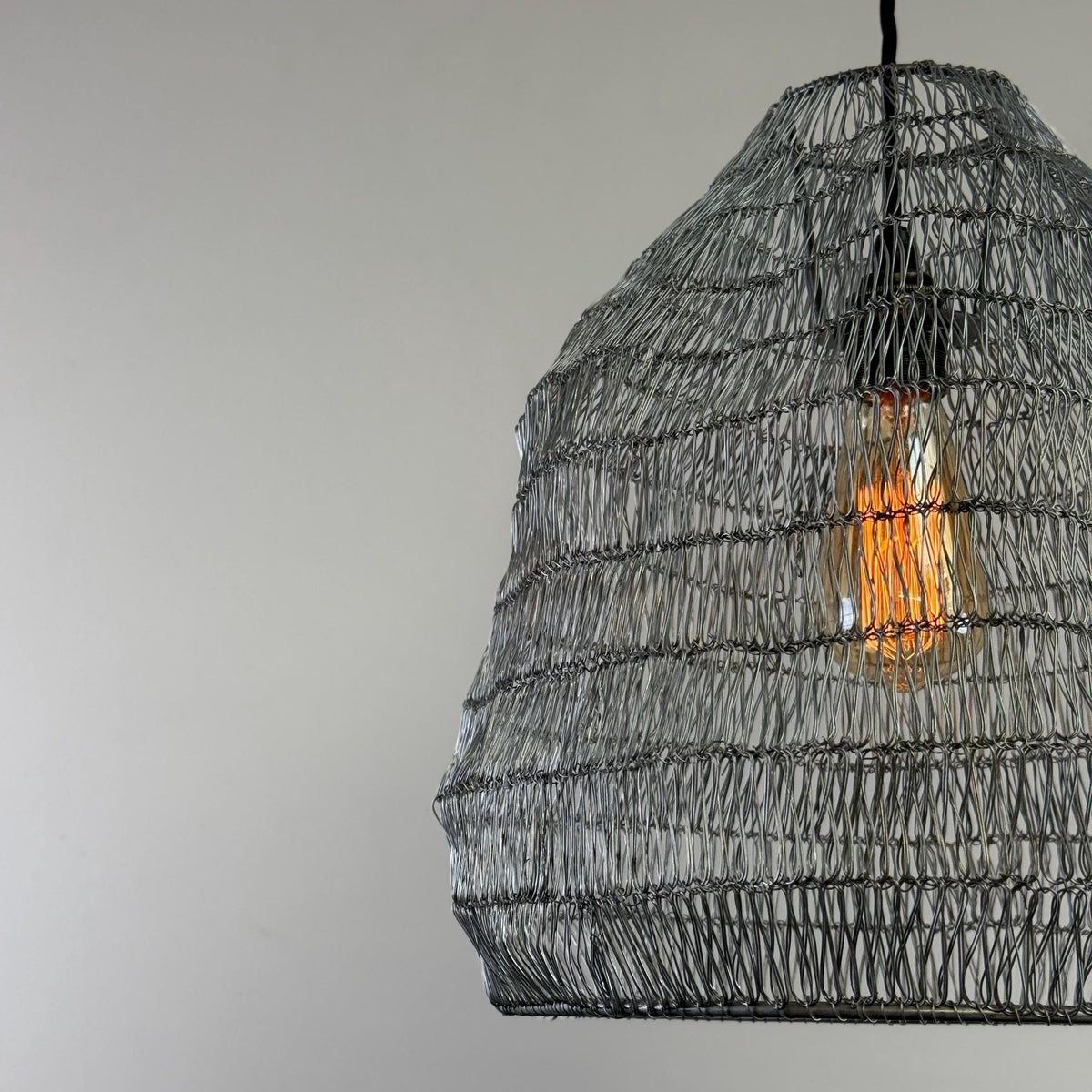 Walton Beehive Large Silver Wire Mesh Lampshade Pendant Light
