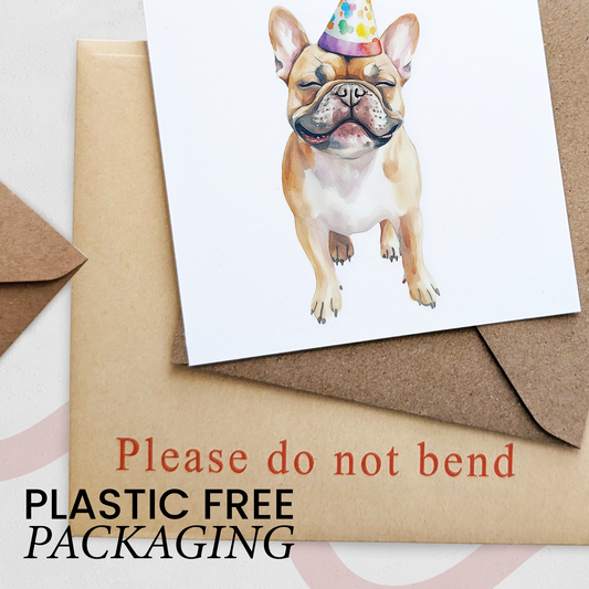 French Bulldog Birthday Card – Cute Dog Lover Card with Party Hat – Pawsome Birthday Greeting Card for Dog Owners
