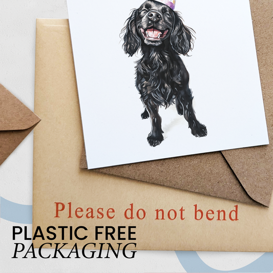 Cocker Spaniel Birthday Card – Cute Dog Lover Card with Party Hat – Pawsome Birthday Greeting Card for Dog Owners