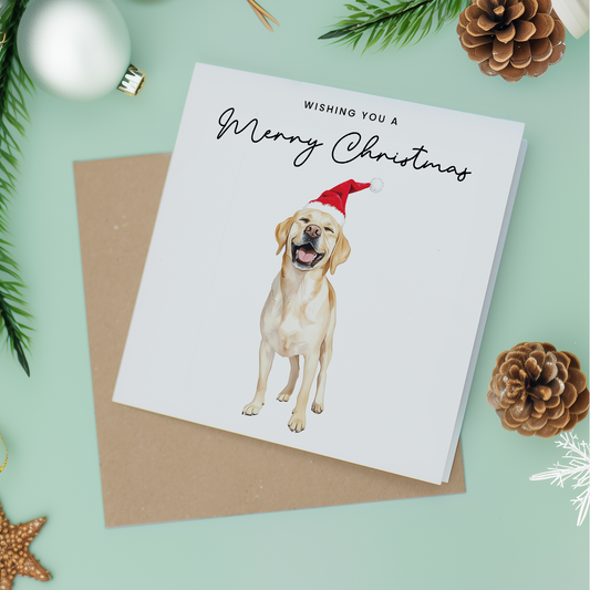 Labrador Dog Christmas Card – Cute Dog Lover Christmas Card – Eco Friendly “Merry Christmas” Card – Labrador Holiday Card