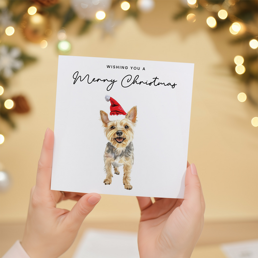 Yorkshire Terrier Dog Christmas Card – Cute Dog Lover Christmas Card – Eco Friendly “Merry Christmas” Card – Yorkshire Terrier Holiday Card