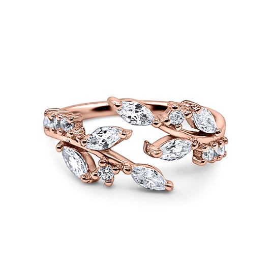 Adjustable Leaf Ring in Rose Gold