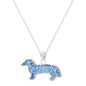 Forget-Me-Not Dachshund Pendant Necklace